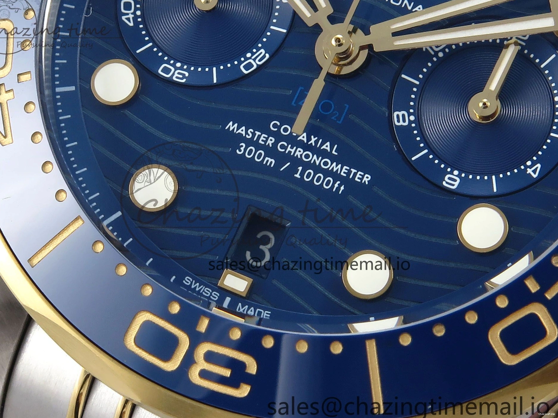 0306 Seamaster 300m Chrono SS YG OMF 1:1 Best Edition Blue Dial on SS YG Bracelet A Seasonal 7691
